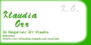 klaudia orr business card